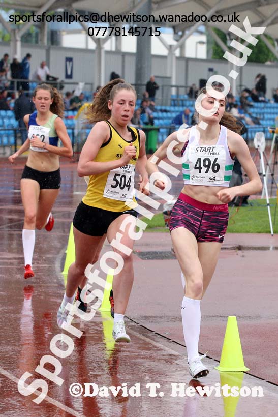Womens under-20s 1500 metres, Northern Championships, Sport City, Manchester. Photo: David T. Hewitson/Sports for All Pics